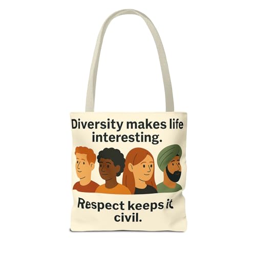 Diversity Respect Tote Bag, Inspirational Tote, Reusable Shopping Bag, Eco-Friendly Tote, Gift for Activist2