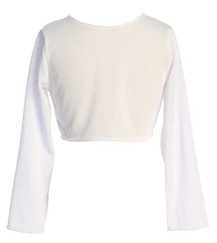 BluNight Collection Little Girls Long Sleeve One Button Velvet Bolero Sweater Jacket Dress Cover Up2