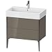 Produktbild Duravit XViu 4536 Waschtischunterbau stehend, 2 Auszüge, für Waschtisch Vero Air 235080, 784x454 mm, Farbe (Front/Korpus): schwarz matt/Flannel Grey hgl. - XV45360B289