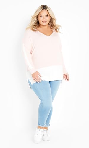 Image of Avenue Women's Plus Size Sweater So Sweet in Seafoam /Ivory, Size 1416