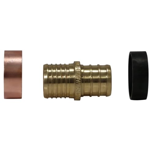 10 Pieces XFITTING 3/4" Pex X 3/4" PB (Polybutylene) Splicing Coupling with Ring, Repairt Kit, Brass