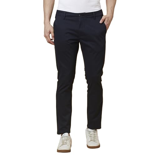 Image of Being Human Navy Slim Fit Chinos for Men Clothing