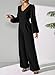 Pink Queen Rompers for Women Long Sleeve V Neck Classy Jumpsuits with Pockets Casual Work Outfits Black XL