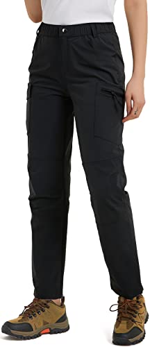 Women's Outdoor Hiking Pants Cargo Pockets Athletic Pants Quick Dry Upf 50+ Water-Resistant Pants For Women Camping Workout Black L #TOP1