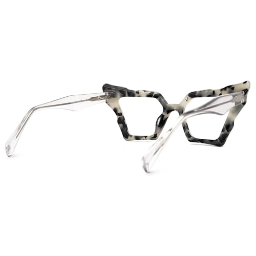 Image of Zeelool Vintage Cat Eye Glasses Frame for Women with Non-prescription Clear Lens Jeralys ZJGA555269-03 Light-Tortoise