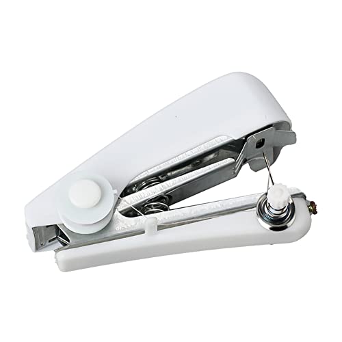 Surakey Handheld Sewing Machine, Hand Held Sewing Device Tool Mini Single Stitch Portable Cordless Sewing Machine, Essentials for Home Travel Use Repairing and Handicrafts (White)