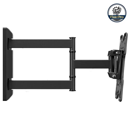 Image of SM3 Full Motion Movable TV Wall Mount for 32 to 43 Inch Smart TVs | Tilt +8 to -5 & 180 Swivel|Adjustable Arm 40mm-360mm|Heavy Duty Wall Bracket |Max Load 25 Kg |VESA Up to 200x200(Black)