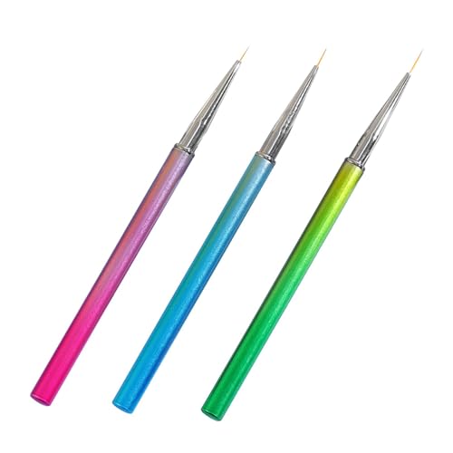 Pennello per unghie in gel, pennello per disegno a punteggiatura per unghie, pennelli per e strisce da 7/9/11 mm, pennello sottile per unghie, pennello da disegno per dettagli, pennello per