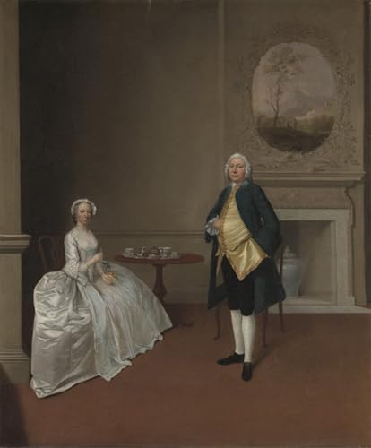 Tableau Arthur Devis Monsieur et Madame Hill impression sur toile 60x90cm pour chambre à coucher