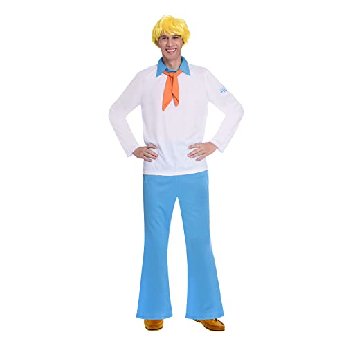 amscan 9906641 Disfraz oficial de Warner Bros Scooby Doo con licencia de Fred Jones para adultos (XL)
