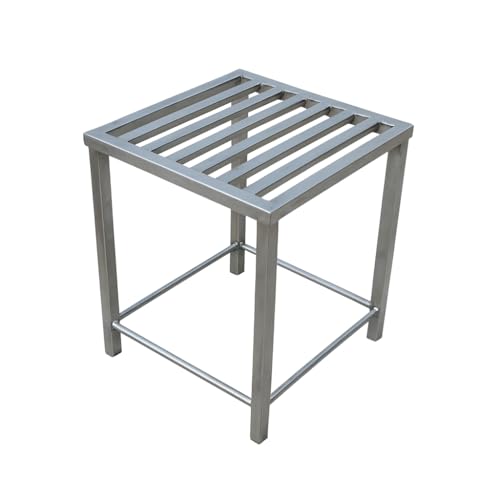 Image of MILAD SAIFIX Sitting Stool for Indoor Or Outdoor | Metal Lightweight | Office & Home | Kitchen & Garden | Heavy Duty | Table (Silver (Slatted))