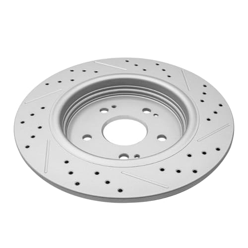 Image of Detroit Axle - Rear Brake Rotors for 2019-2025 Acura RDX 2023-2025 Honda HR-V, Drilled and Slotted Disc Brake Rotors Set Replacement: 12.20 inch inch Rotors