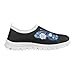 Pointodoor Kids Sneakers Girls Slip on Flats Walking Shoes with Blue Butterfly Mesh Comfort Loafers Lightweight School Fashion Sneakers Size 12