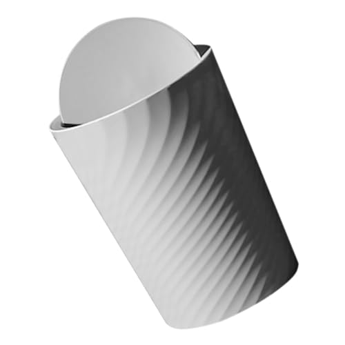 GLEAVI Mülleimer mit Schwingdeckel Abfalleimer aus Kunststoff für Büro Badezimmer und Wohnzimmer Praktischer Müllbehälter mit Geruchsdichtem Design für Papiermüll