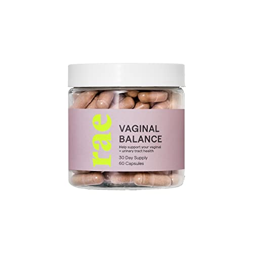 Rae Wellness Vaginal Balance Capsules - Natural Vaginal Health and Urinary Tract Supplement with Cranberry, Probiotics, Garlic and More - Vegan, Non-GMO, Gluten-Free - 60 Caps (30 Servings)