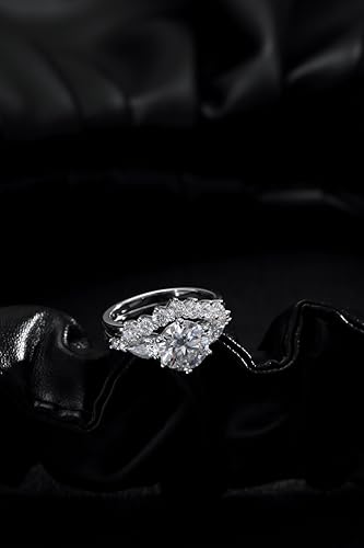 Moissanite Wedding Rings Bridal Set 4.63cttw(3CT Center Stone) D Color VVS1 Clarity Round Brilliant Cut Moissanite S925 Sterling Silver Engagement Rings for Women with Certificate2