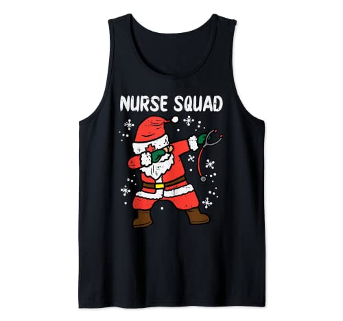 Santa Dab Nurse Squad Christmas Xmas Scrub RN Medical Mujeres Camiseta sin Mangas