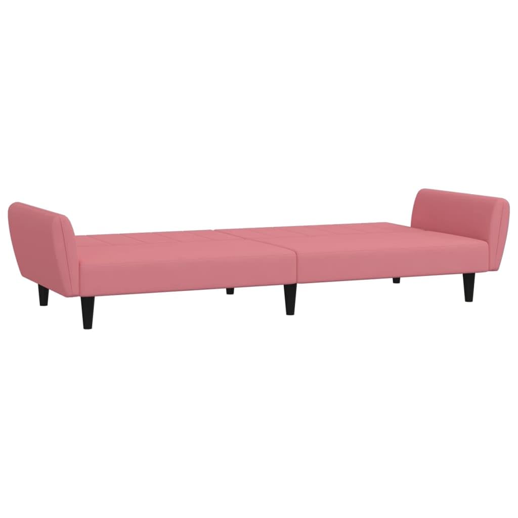 Sofá cama de 2 plazas, terciopelo rosa, 220 x 84,5 x 69 cm, con función de clic, diseño moderno, cómodo y robusto, para salón, habitación juvenil, espacios pequeños