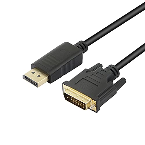 XMSJSIY Câble adaptateur Displayport vers DVI, haut débit DP mâle vers DVI 24+1 mâle 1080p Full HD pour PC, ordinateur portable, télévision, projecteur,...