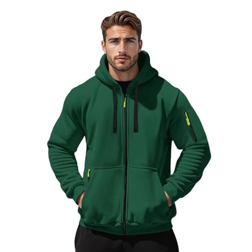 Zip up Hoodie Men Jacket Solid Color Sweatshirt Lightweight Casual Fall Coats Fleece Comfort Sweatshirts with pockets3