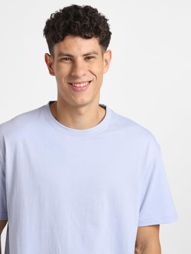 Image of Nobero 100% Cotton Oversized T Shirts for Men Stylish | Oversized Fit | Solid T Shirts for Men 180 GSM Combed Cotton | Round Neck Half Sleeve