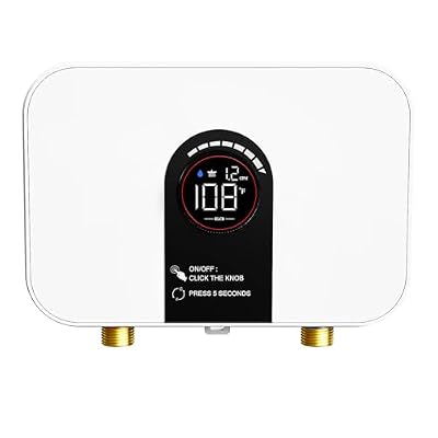 Tankless Water Heater Electric 6500W 240V Instant Hot Water Heater On-Demand with LED Digital Display, Memory function Technology & touch, IPX4 Waterproof for RV Bars, Hair Salons, Easy Install