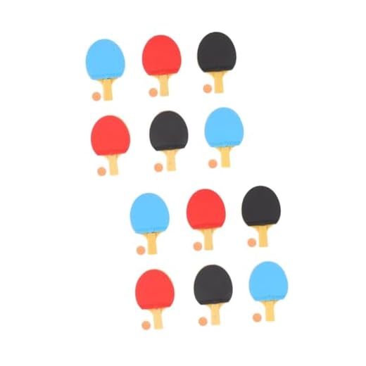 Yardwe 12 Conjuntos De Tênis De Mesa Modelo Mini Brinquedo De Tênis De Mesa Acessórios Em Miniatura Treinador De Pong Enfeites De Tênis De Mesa Falsos Pong Brinquedo Esportivo Robô