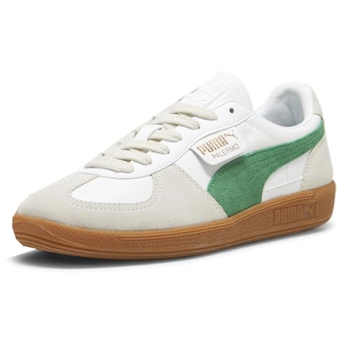 Men's Puma Palermo Leather Shoes - White/Vapor Grey/Archive Green2