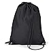 WESTWOOD FOX WFX Tasche mit Kordelzug, wasserdicht, Sport, Fitnessstudio, Rucksack für Damen und Herren, PE-Beutel, Außentasche, Reißverschluss, Schule, Strand, Urlaub, Schwimmen (Black)