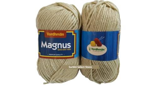 Image of Vardhman Magnus Knitting Yarn 100% Acrylic Bulky 4Ply Yarn (Pack of 1 Ball - 100g) - Knitting & Crochet Yarn for Winter Sweaters, Scarves, Blankets | Hypoallergenic, Hand Wash -Skin Cream - Mag012