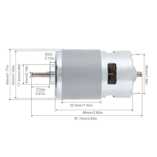 Moteur CC 775 24V 10000rpm arbre en D couple élevé roulement billes - 3