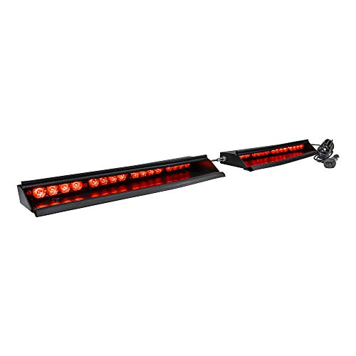 LAMPHUS SolarBlast 48W RED LED Warning Strobe Visor Light Bar [48 Flash Modes] [Plug-N-Play] [Universal Fit] Red Flashing Emergency Interior Visor Light Bar for Volunteer Firefighter Truck Vehicles