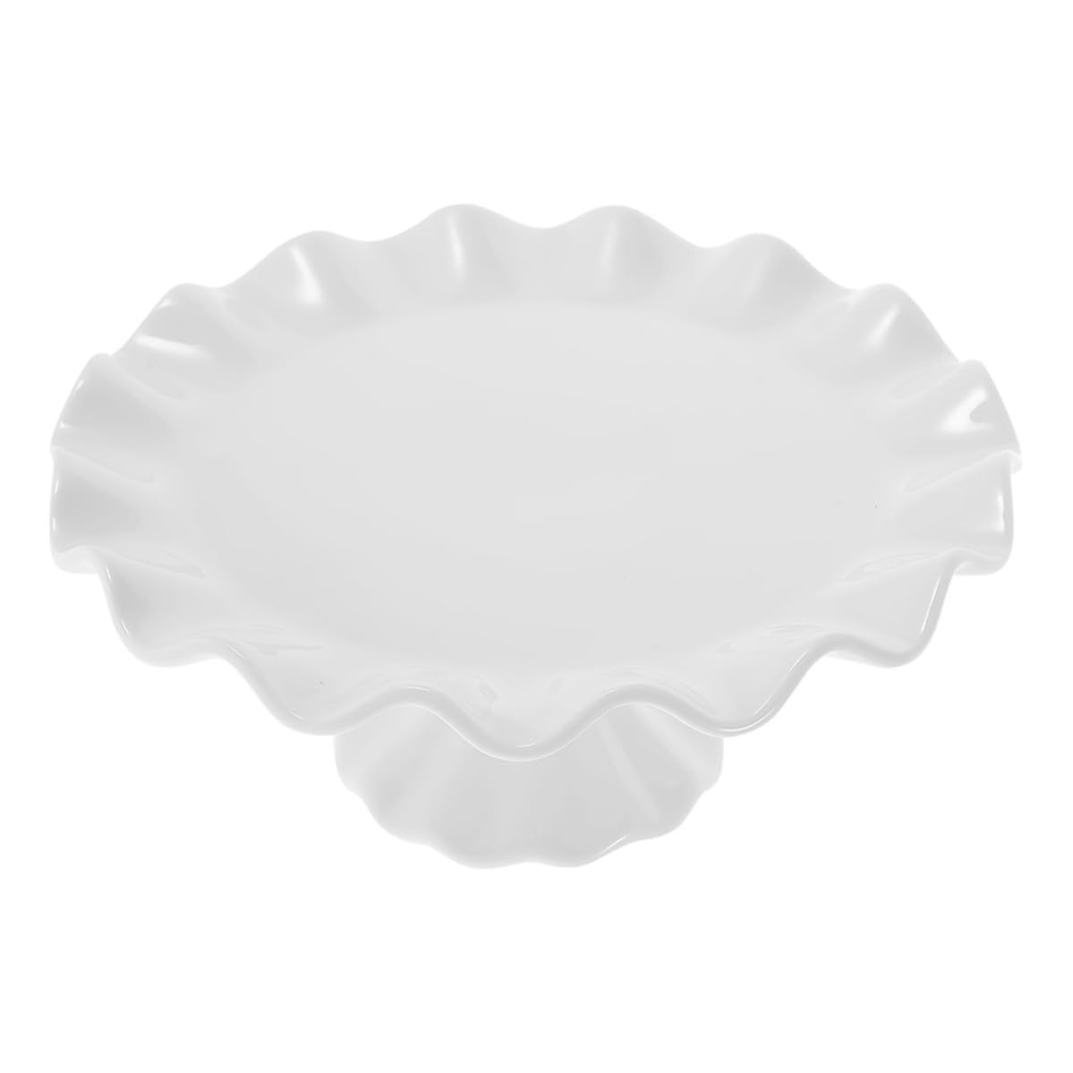 Alzatina per Dolci in Ceramica Bianca, Alta, Elegante, per Tavola