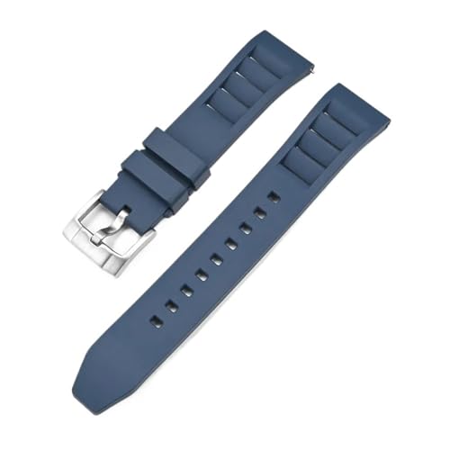 [-ł] 19/20/21/22/24mm FKMtbfSXgbv XeXX`[obN Y fB[X NCbN[X _CrO pvoh(Navy blue silver,21mm)