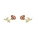 Disney E906309YZWL Boucles d'oreilles en argent sterling plaqué or Motif rose rouge, Argent sterling