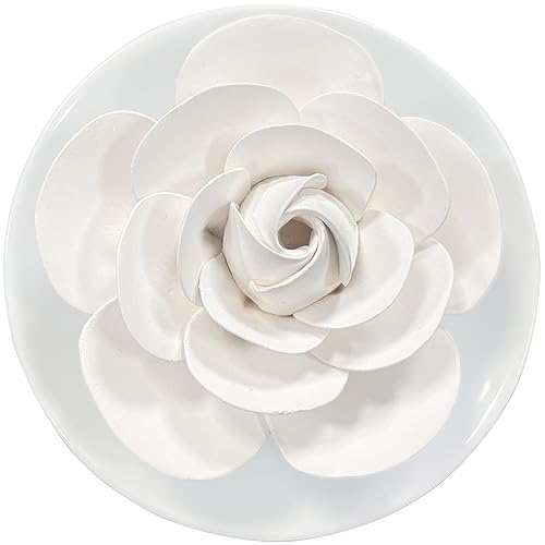 Image of Passive Diffuser for Essential Oil-Ceramic Diffuser Non Electric Oil Diffusers for Small Mini Room, Desk Decorative, Bathroom (White Camellia) | Non-electric Impatiens diffuser for desks, bathrooms and small rooms