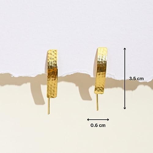 Finish Textured Long Drop Earrings Anti Tarnish & Light Weight