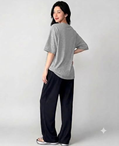 Image of DIAZ Women Co-ord Set for Girls | Stylish Two Piece Dress with Oversize Tshirt & High Waist Jogger|Trendy Cotton Blend Track Suit Set for Women | Casual /Travel & Lounge Wear Outfits