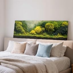 Tableau panoramique mural de mousse décoration verte 45x135