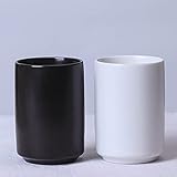 cawein Ceramic Cup Toothbrush Holder, Makeup Brush Holder, Bathroom Organizer, Juice, Milk Cups, 2pc