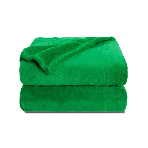 Image of NANPIPER Fleece Blankets, Super Soft Flannel Fuzzy Blanket for Couch, Luxury Cozy Lightweight Microfiber Dog Blanket-Throw Size,Emerald Green