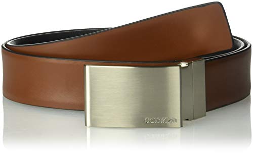 Calvin Klein Men's Reversible Feather Edge Dress Belt, Brown, 40