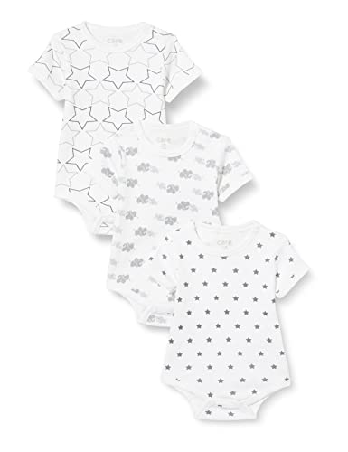 Care Baby Body Kurzarm, 3er Pack White (100), 56