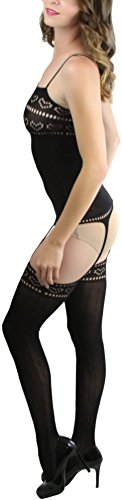 Image of ToBeInStyle Women's Bodystocking Bustier Garter Lingerie Suspender Thigh High Stockings