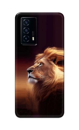 Image of PRINTFIDAA Plastic Printed Hard Back Cover Case For Vivo Iqoo Z5 Back Cover (Danger Lion) -112, Multi
