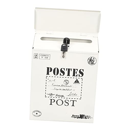 HAMPPLIES Cassetta Postale da Parete in Ferro Vintage Serratura, Cassetta Postale Decorativa per Casa, Montaggio a Parete, Stile Americano Rustico