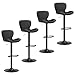 JAMFLY Bar Stools Set of 4, Leather Adjustable Barstools Counter Height Modern Bar Stools, Island Chairs Set of 4 for Kitchen, Black