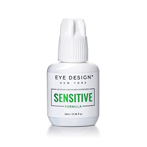 Eye Design New York Ultra-Strong Sensitive Eyelash Extension Glue - Quick Drying Lash Adhesive for Lash Extensions - Black, 10ml