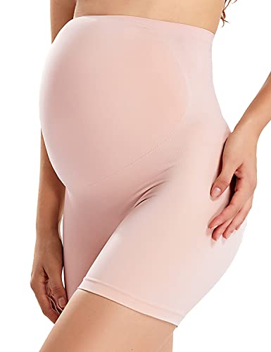 Gratlin Bragas para Embarazo sin Costura Shorts de Maternidad para Mujer Rosa Desnuda XL