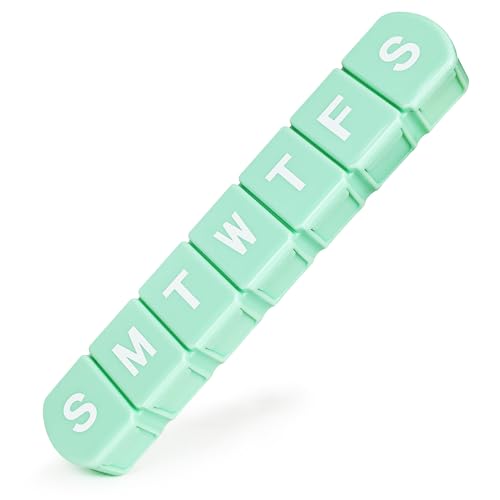 Image of Extra Large Weekly Pill Box Organizer 7 Day, MOLN HYMY 1 Week Jumbo Pill Dispenser Case One Time a Day, Daily Med Container to Hold Vitamin and Supplement (Green)
